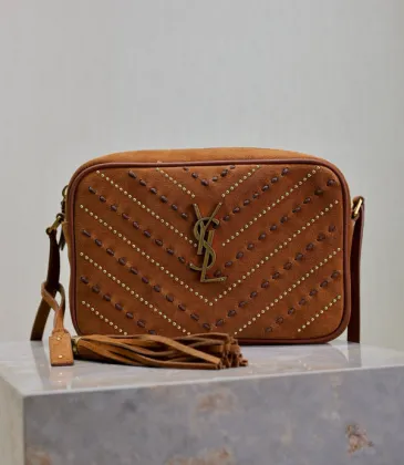 YSL Saint Laurent Lou suede camera bag brown size:23×16×6cm #A53741