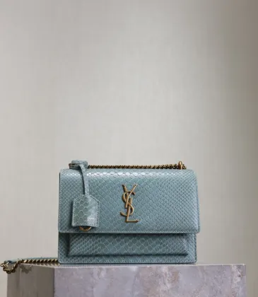 YSL Sunset Crossbody Bag Crocodile Embossed Leather size:22×8×6cm #A53694