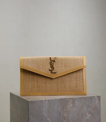 YSL UPTOWN pouch in micro raffia | Saint Laurent size:27×16×2cm #A53696