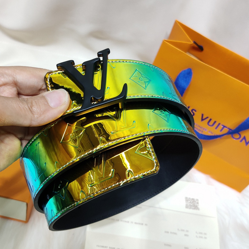 Buy Cheap 2020 Louis Vuitton AAA+ Leather Belts monogram prism LVshape W4cm  #99896089 from