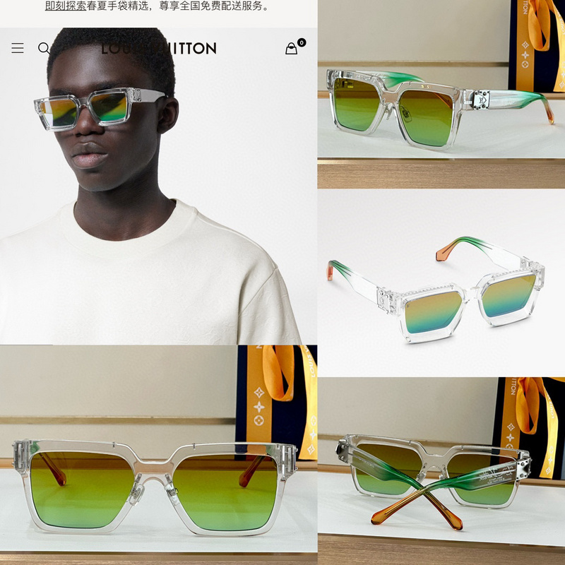 LOUIS VUITTON Z1604U LV Ace Round Sunglasses 57-20 145 Polarized Silver Men  1175
