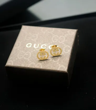 Gucci Heritage Gold Studs Classic Interlocking G Design earring #A52296