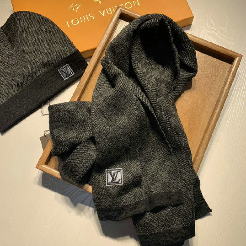 Louis Vuitton Scarf And Hat Set