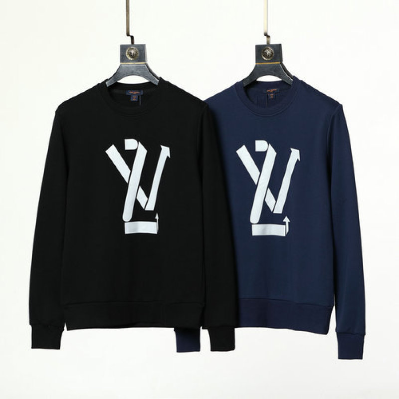 Louis Vuitton LV Black Sweatshirt Embroidered Stitch Print Size: L New With  Tags
