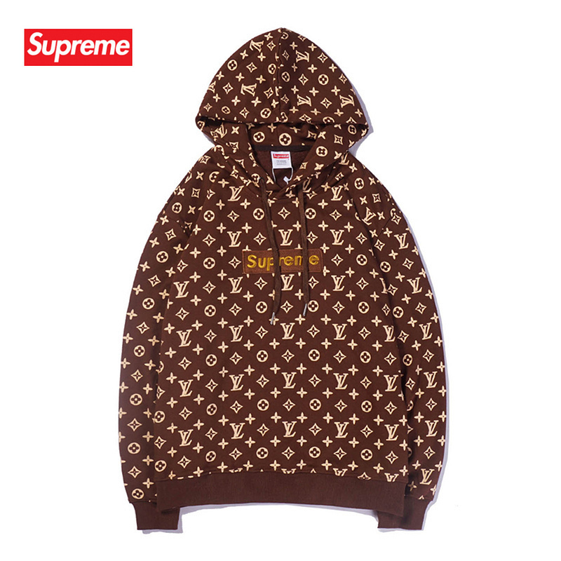 Buy Cheap Supreme LV Hoodies for Men Women in Red coffee #99900285