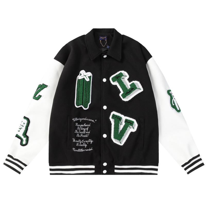 Louis Vuitton Varsity Leather Jacket Green Men's - FW21 - GB