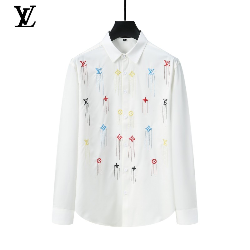 Louis Vuitton Long Sleeve White Shirts for Men for sale