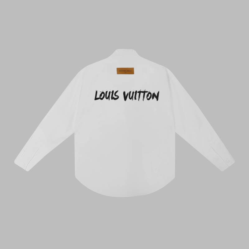Louis Vuitton® Knotted Collar Long-sleeved Shirt Milk White. Size