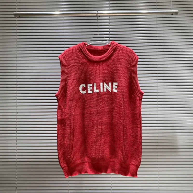 CELINE PARIS Red Knit Pullover Top -   Knitted pullover, Womens  clothing tops, Clothes