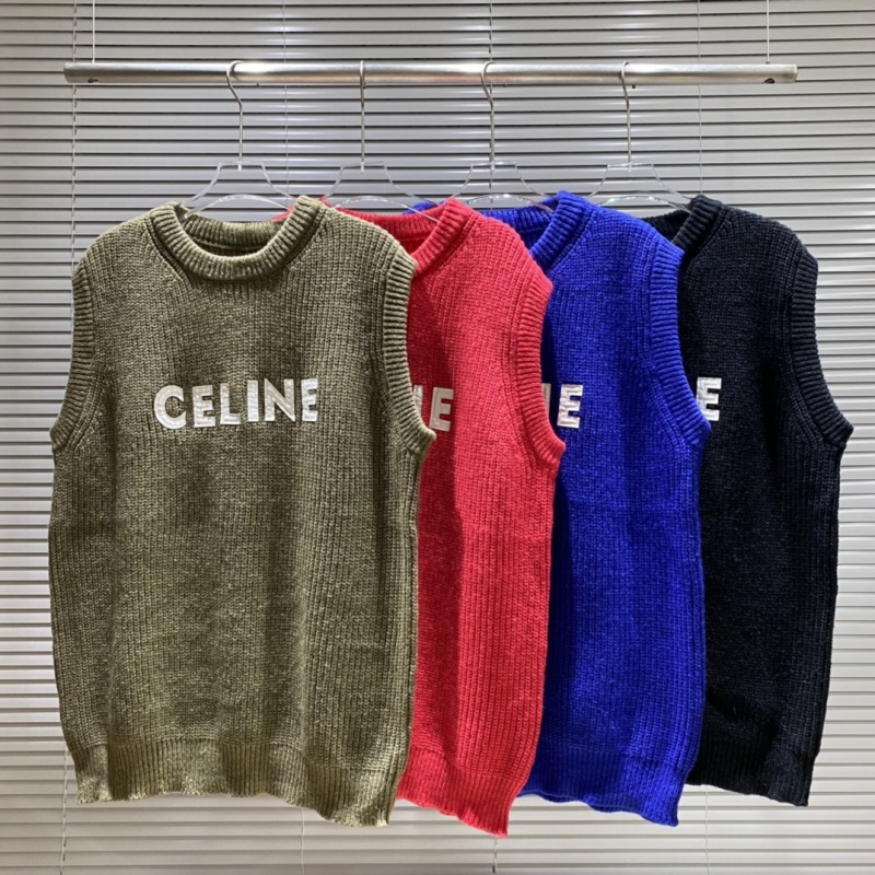 CELINE PARIS Red Knit Pullover Top -   Knitted pullover, Womens  clothing tops, Clothes