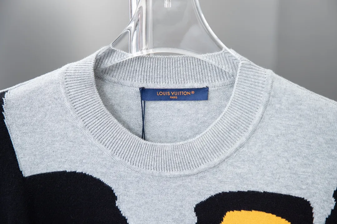 Louis Vuitton Grey Tiger Wool Knitted Sweater