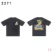 1Amiri T-shirts Trendy Snake Pattern Washed Distressed Black #A53788