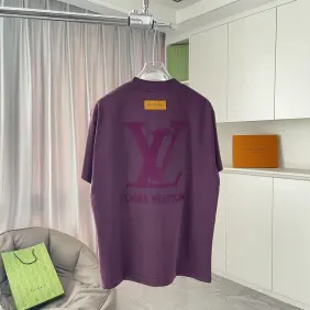 Louis Vuitton T-Shirts for AAAA Louis Vuitton T-Shirts Black/White/Purple #A53336