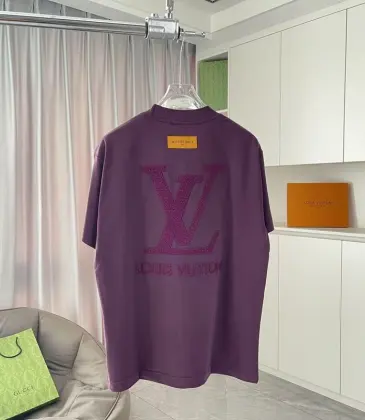 Louis Vuitton T-Shirts for AAAA Louis Vuitton T-Shirts Black/White/Purple #A53336