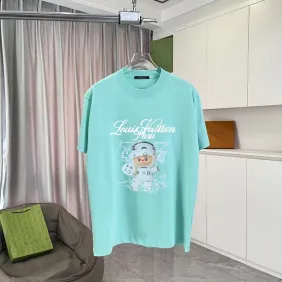 Louis Vuitton T-Shirts for AAAA Louis Vuitton T-Shirts Cartoon Printed Black/Purple/Grey/Green #A54172