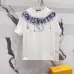 14Louis Vuitton T-Shirts for AAAA Louis Vuitton T-Shirts embroidery Black/White #A46753