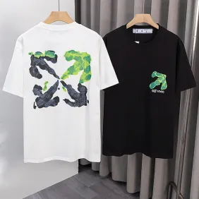OFF WHITE T-Shirts for MEN Letter logo print 260g Black/White #A53800