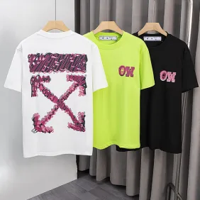 OFF WHITE T-Shirts for MEN Letter logo print 260g Black/White #A53802