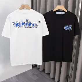 OFF WHITE T-Shirts for MEN Letter logo print 260g Black/White #A53804