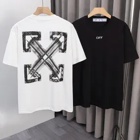 OFF WHITE T-Shirts for MEN Letter logo print 260g Black/White #A53805