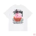 8Stussy Crystal Diamond Reflective print short-sleeved T-shirt for men and women #A33135