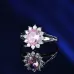 22Popular fashion simple white gold heart-shaped pink opal ring #999914512