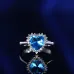 5Popular fashion simple white gold heart-shaped pink opal ring #999914512
