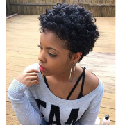 Wig female fashion African women Bobo middle-aged and elderly black wave short curly hair #999909700