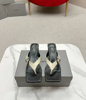 Balenciaga shoes for Women's Balenciaga Slippers Leather Square Black/White #A54189