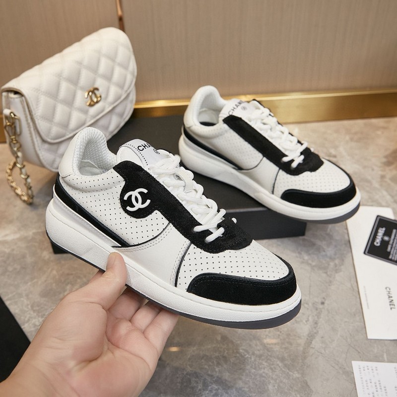 Sneakers - Knit & suede calfskin, ivory — Fashion | CHANEL