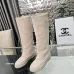 6Chanel shoes for Women Chanel Boots CC High Boots Black/White #A54031