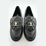 Chanel 2022 Black Quilted Flap Turnlock CC Logo Mule Slip On Flat Loafer Size 35-41 #999925842