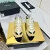 9Chanel Denim Suede Calfskin Neon Orange CC Logo Trainers #A53211