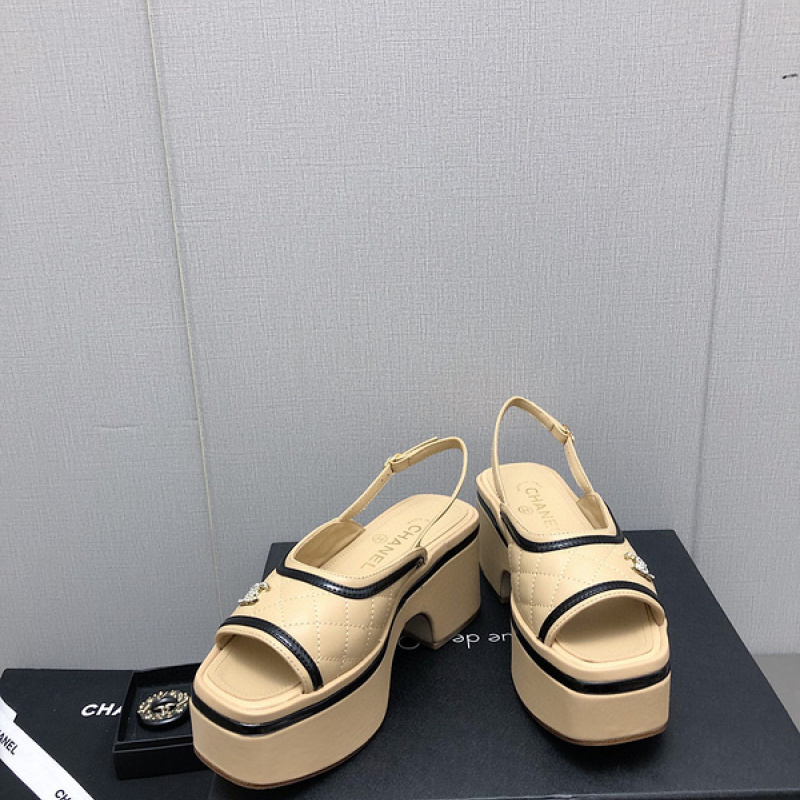 Chanel 2023 Interlocking CC Logo Slides  Neutrals Sandals Shoes   CHA863091  The RealReal