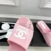 18Chanel shoes for Women's Chanel slippers Flat Sandals for women Heel height:4.5cm Black/Pink #A54176