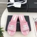19Chanel shoes for Women's Chanel slippers Flat Sandals for women Heel height:4.5cm Black/Pink #A54176