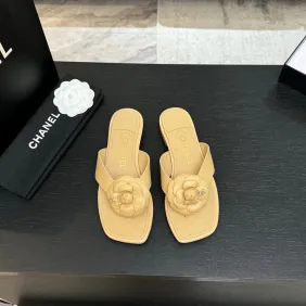 Chanel shoes for Women's Chanel slippers Leather mules Camellia #A54188