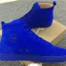 Christian Louboutin Louis Flat Veau Velours Electric Blue High Top Men Sneaker #9120854