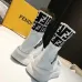 Unisex 2018 Fendi FF Printed knit casual sock boots white #9107112