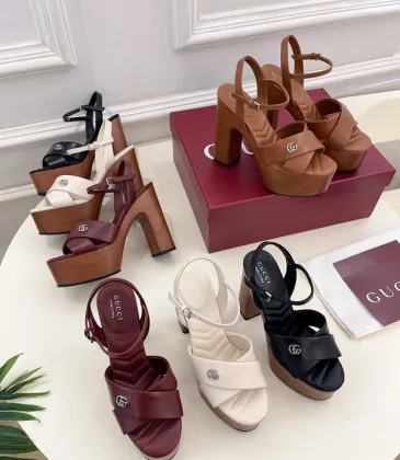 Gucci Shoes for Women Gucci Sandals Women's platform sandal in leather White/Black/Brown/Red #A54190
