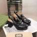 Gucci Women Leather Sandals Heel height 8.5cm #A34923