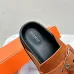 3Hermes Shoes for Women's Shoes Mules Biege Linen Slippers #A48938
