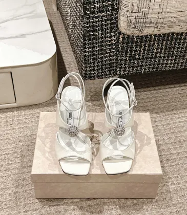 Jimmy Choo Shoes Metallic Leather Platform Sandals White #A48971