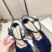 3Jimmy Choo Shoes Nappa Leather Platform Sandals Dark Blue #A48870