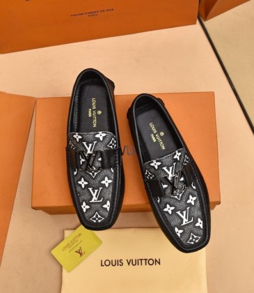 Shop Louis Vuitton Plain Leather Logo Oxfords (1A5V11 1A5V13