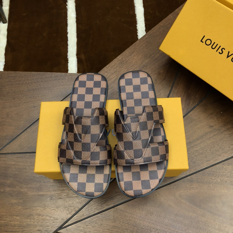 lv brown slippers