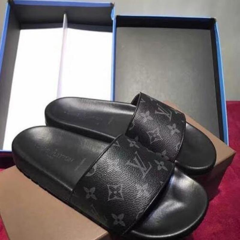 Buy Cheap Men's Louis Vuitton Slippers black #9109695 from