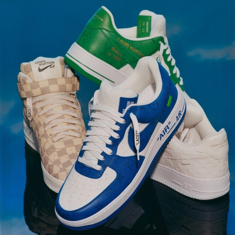 air force 1 louis vuitton white  Custom nike shoes, Nike shoes