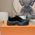 12Louis Vuitton Black Sneakers: Patent Leather &amp; Iconic LV Logo, Merging Luxury and Edge Black/White/Brown #A54199