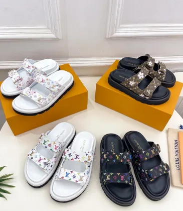 Louis Vuitton Shoes for Women's Louis Vuitton Mule White Multicolor #A54020